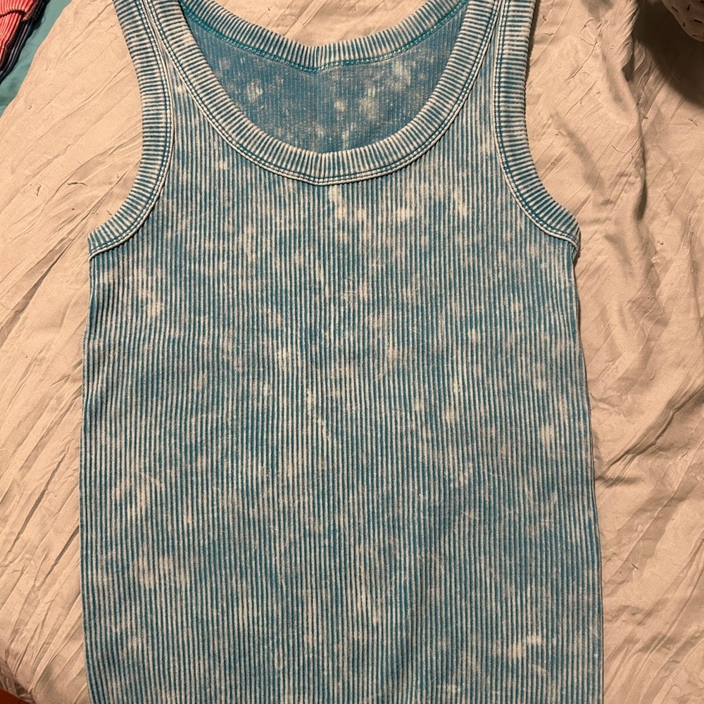 Zenana Outfitters Teal Ribbed Top